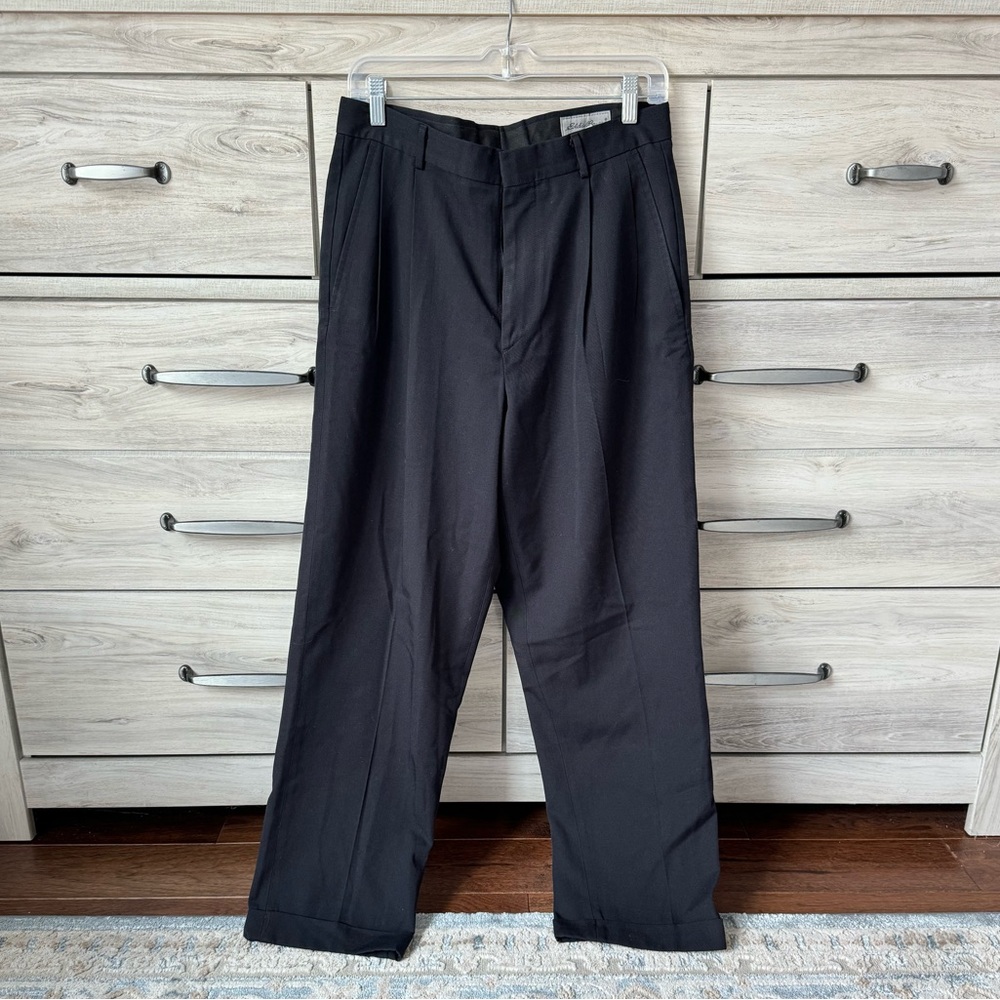 Vintage Eddie Bauer Wool Blend Pants Men's 32X30 Dark Navy Blue Relaxed Fit 90s